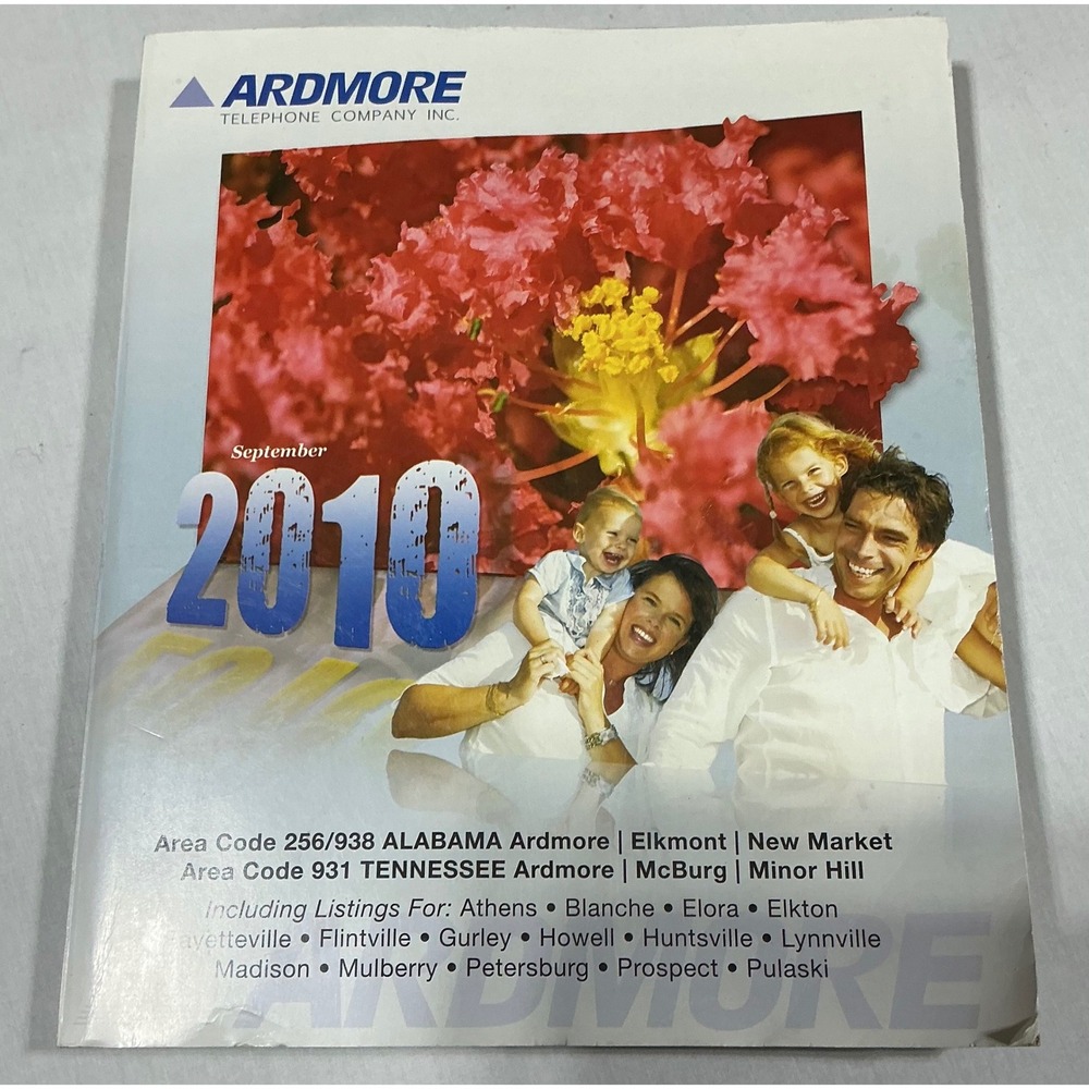 2010 Ardmore Telephone Company Alabama Tennessee Phone Directory Book Vintage